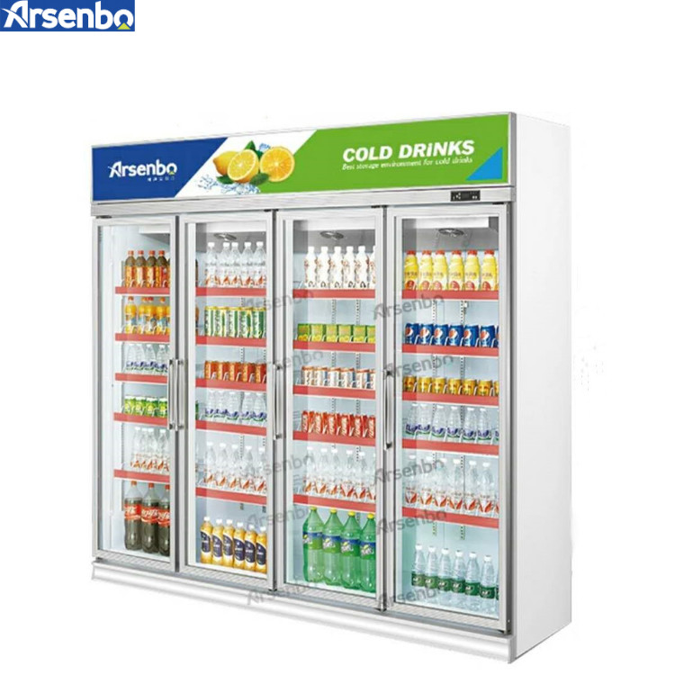 High Efficiency Retail Drink Refrigerator With R22 Refrigerant  LED Lighting