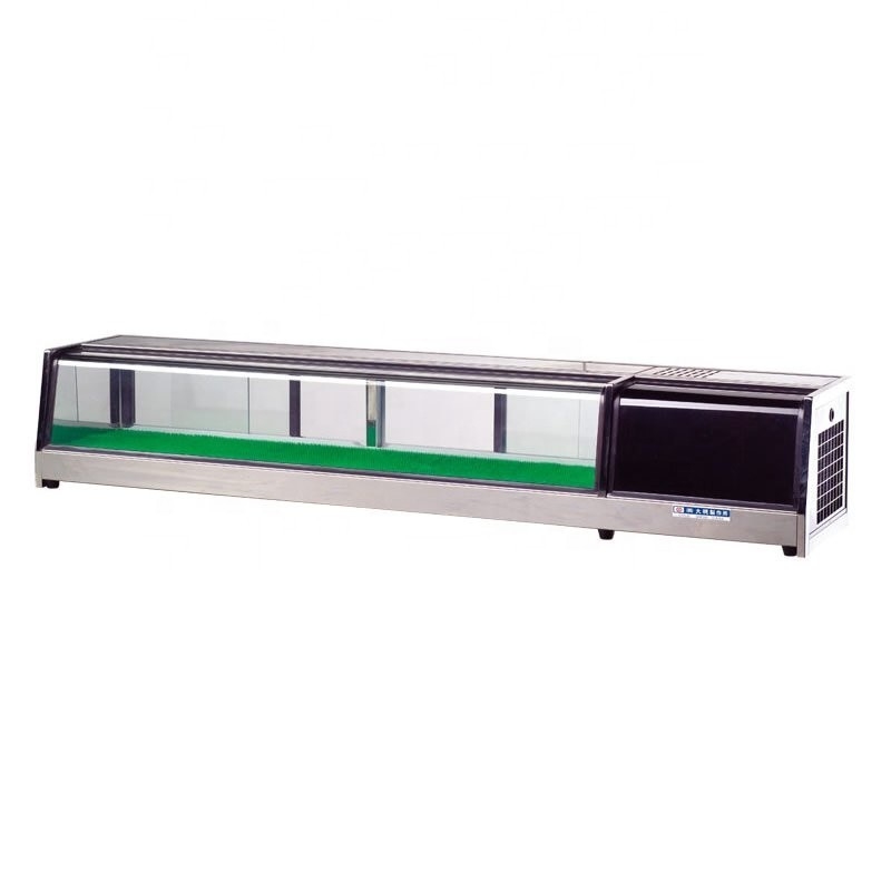 100L Sushi Pizza Prep Refrigerator Glass Material Static Cooling